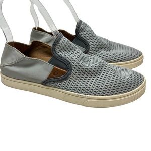 OluKai Gray Mesh Slip-On Loafers